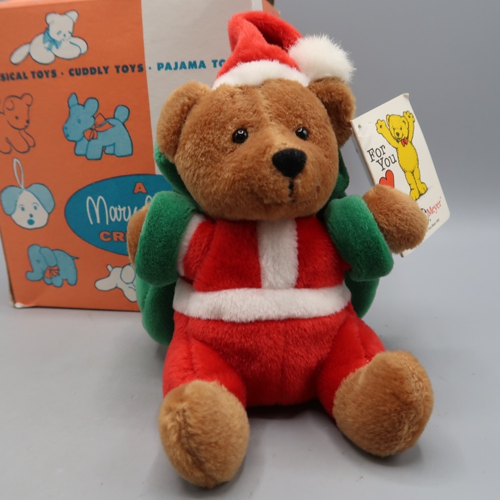 Vintage Mary Meyer Santa Bear Plush Christmas Stuffed Toy #40961 w Box